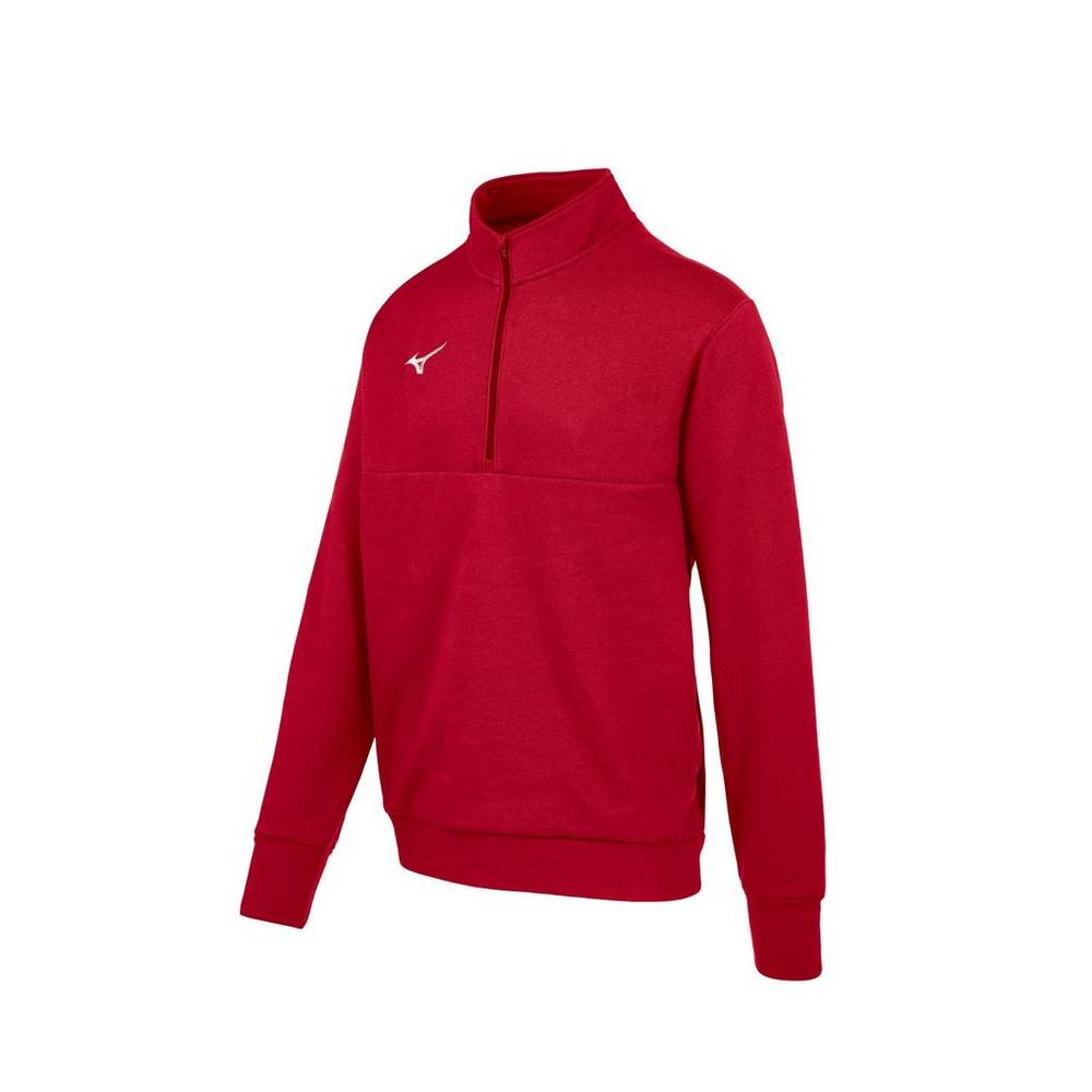 Pullover Mizuno MZ1 1/4 Zip Fleece Hombre Rojas Ofertas HNQR-17248